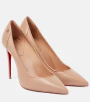 [Christian Louboutin] Christian Louboutin Sporty Kate 100 leather pumps AU 11 beige