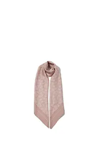 在飛比找ZALORA購物網優惠-Beige Hexa Satin Square Scarf