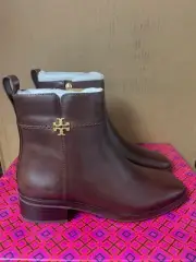 Tory Burch Everly Flat Boots Etrusco Calf Sierra Brown Leather 137752 Size 6