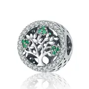 925 Sterling Silver Tree Of Life Diamond Pendant Bead Accessory Style - Bead