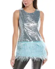 tyler be Bella Feathered Sequin Top
