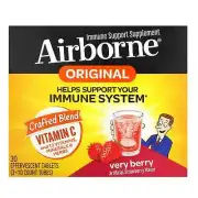 2 X AirBorne, Immune Support Supplement, Very Berry, 3 Tubes, 10 Effervescent Ta