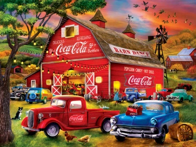 MasterPieces Coca-Cola Barn Dance 300 Piece Jigsaw Puzzle By Bigelow Illustratio