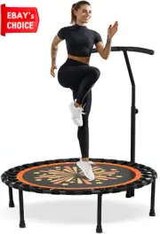 Rebounder Mini Trampoline 40/50 Inch Fitness with Adjustable Foam Handle Max Loa