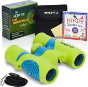 Kids' Binoculars Green & Blue - Ages 2-14 - Sticker Book Included