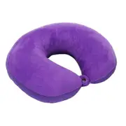 U Shaped Travel Pillow Particles Fillings Neck e Pillows Soft Cushion with Buckle Home Outdoor Textile Portable Purple