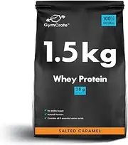 GymCrate Australia - Salted Caramel Whey Protein Powder (1.5kg) | Whey Protein Isolate & Concentrate Blend | 28g Protein per Serve | 43 Servings | Lean Muscle Support for Bodybuilders, Gym-Goers | Vegetarian Sports Nutrition