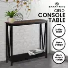 Sarantino Cielo 2-Tier Console Table - Dark Walnut
