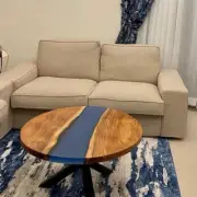 River Epoxy Coffee Table, Resin Center Sofa Wooden Table, Handmade Table Decor