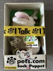 Pets.com Talking Commercial Sock Puppet Interview Dog with Microphone, Works