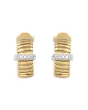 Alberto Milani 18K Yellow Gold Via Mercanti Tubogas Diamond Hoop Earrings