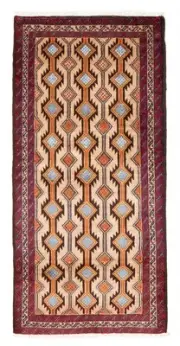 Vintage Hand-Knotted Area Rug 3'2" x 6'2" Traditional Wool Carpet