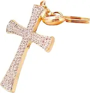 [rockible] Cross Keychain Car Key Chain Pendant, Portable Cross Charm Keychain Metal for Birthday Gifts Keys Party Backpack