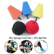Burnishing Foam Sponge Polishing Cone Pads + Buffing Ball Car Wheel Hub Taper