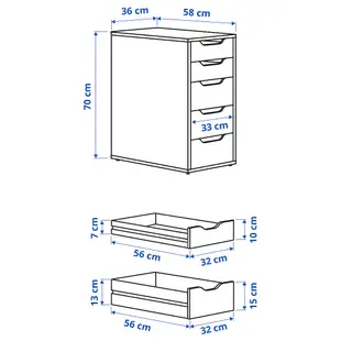 北歐工業LOFT風格經典IKEA宜家ALEX抽屜櫃/層櫃收納櫃文件櫃辦公櫃/深土耳其藍/二手八成新/特$1780