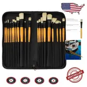 Mimik Hog 20-Piece Professional Synthetic Brush Set with Leatherette Case