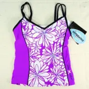 ZeroXposur Violet Atom Tankini w/ Built in Bra Size 6