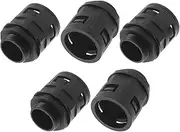 X AUTOHAUX M32x1.5 Cable Glands 34.5mm / 1.36" Bellows Waterproof Joint Straight-Through PA6 Nylon Black 5 Pcs