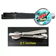 Mt. Dew Baja Blast Tie Clip Clasp Bar Slide Silver Metal Shiny