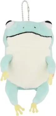 Shinada Global Mochi Frog Plush Mascot Keychain Light Blue 14cm Soft Japan