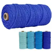 2mm,3mm,Macrame Cord, Tassel Rope 328 Feet 3Ply Twisted Cotton 4mm Royal Blue