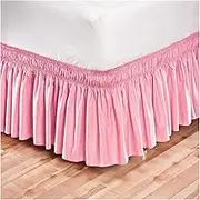 Elasticated Bed Skirt,Wrap Around Bed Skirts, Valance Sheet Double Hotel Bed Skirt Cover Solid Color Mattress Protective Set of Pine Tight Bed Binding Skirt Without Bed(1.2m*2m+30CM)