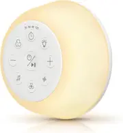 Rechargeable White Noise Machine with 9 Colors Night Light, Portable Sound Ma...