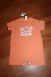 new 12 months girl cooperstown dream parks one piece romper baby infant orange