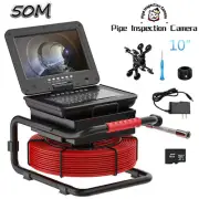 50M DVR AHD 1080P Screen Keyboard Enlarge 10" Pipe Sewer Drain Inspection Camera