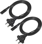PlayStation 4 Power Cable Iec C7,Figure 8 Power Cord,2 Pin Au Plug to Figure 8 Power Cables Cords 1.8M (2 Pack) (Black)