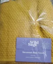 3 New Wild Sage Savannah Quick Dry 90% Cotton BATH Towels in Yolk Yellow