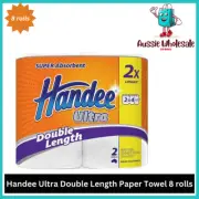 Handee Double Length Ultra Paper Towel (120 Sheets per roll), White 8 count