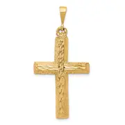 10k Yellow Gold Diamond-cut Cross Pendant