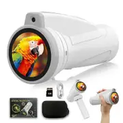 Telescope for Kids, Digital Monoculars with Self Timer, STEM Learning Adventure Toy for Ages 3 to 10, Boys Girls Camping Bird Watching, White
