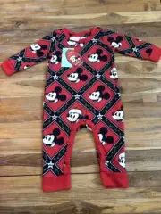 Peter Alexander Baby Christmas Disney Mickey Mouse Romper Long Sleeve New 3-6m