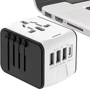 Travel Plug Adapter USB C | Travel Charger Phone Charger Plug Adaptor,USB Charger Travel Plug Adapter, Fast Charging Type C Adapter Portable Charger with 4 Outlets
