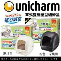 在飛比找Yahoo!奇摩拍賣優惠-【免運】日本Unicharm《罩式雙層貓砂盆》全套組