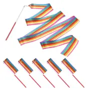 Dance Ribbons, 6Pcs 78.7 Inch Gymnastics Streamers for Gifts, Dancing, Rainbow