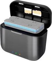 Ax05 Battery Charger with 2 Battery Channels Fast Charging Battery Box with Type-C Port & 3 Card Slots Compatible with X3 Black
