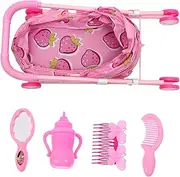Doll Stroller for Lightweight Folding Stroller Simulation for Pretend Play for Enhancing Parent Bonding and Hand Eye Coordination