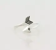 Sterling Silver Arrow Toe Ring Size 2 1/2 Adjustable