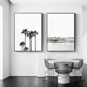 Black and White Coastal 2 sets Canvas Wall Art