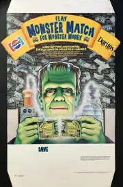 Vintage 1991 Pepsi 90’s Universal Monster Money Match Store Display Frankenstein