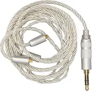 NutriEss Replacement Earphone Cable Silver Plated Copper HiFi 4 Core MMCX to 3.5mm Sound Jack 3.9ft Upgrade Headphone Wire