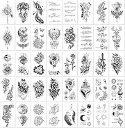 40 Sheets Waterproof Small Fresh Temporary Tattoo Stickers Flower Butterfly Lion Small Pattern Set