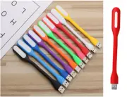 Portable Flexbiable WHITE LED USB Light Super Bright Night Reading Lamp RED