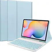 Pill Bags Smart Case Compatible with Samsung Galaxy Tab S6 Lite 2024 SM-P620/P625/P627 Keyboard Case, Removable Folio Wireless Keyboard Cover Compatible with Samsung Tab S6 Lite SM