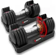 Adjustable Dumbbells Set, 25Lb/55Lb Dumbbells with Anti-Slip Metal Handle for Ex