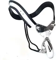 HCUDFN Stainless Steel Male Chastity Belt Metal Underwear Hollow Chastity Device Penis Cage Sex Products For Men Couples(Waist 64~70cm)