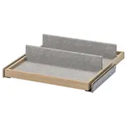 KOMPLEMENT pull-out tray with shoe insert, white stained oak effect/light grey, 50x58 cm